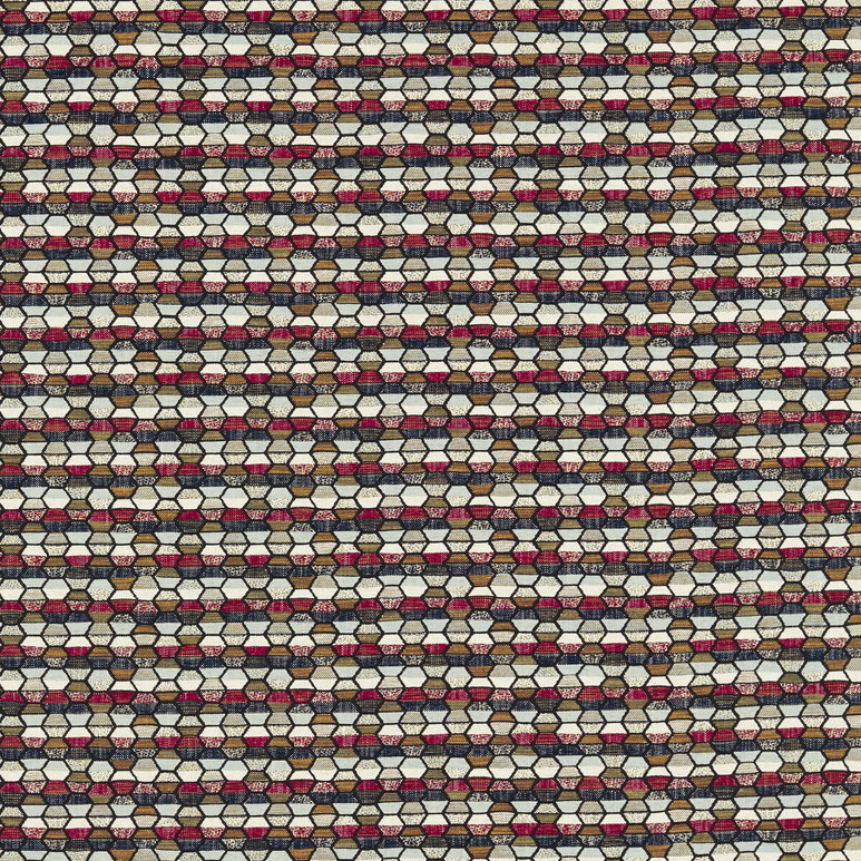 Clarke &amp; Clarke Cosmic Midnight/Ruby Fabric