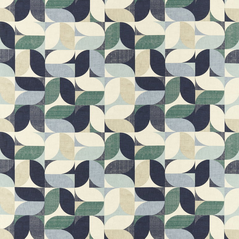 Clarke &amp; Clarke Reno Mineral/Navy Fabric