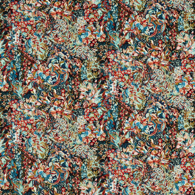 Clarke &amp; Clarke Aubrey Velvet Midnight/Spice Fabric