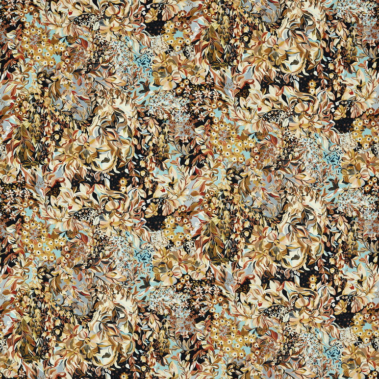 Clarke &amp; Clarke Aubrey Velvet Noir/Mineral Fabric