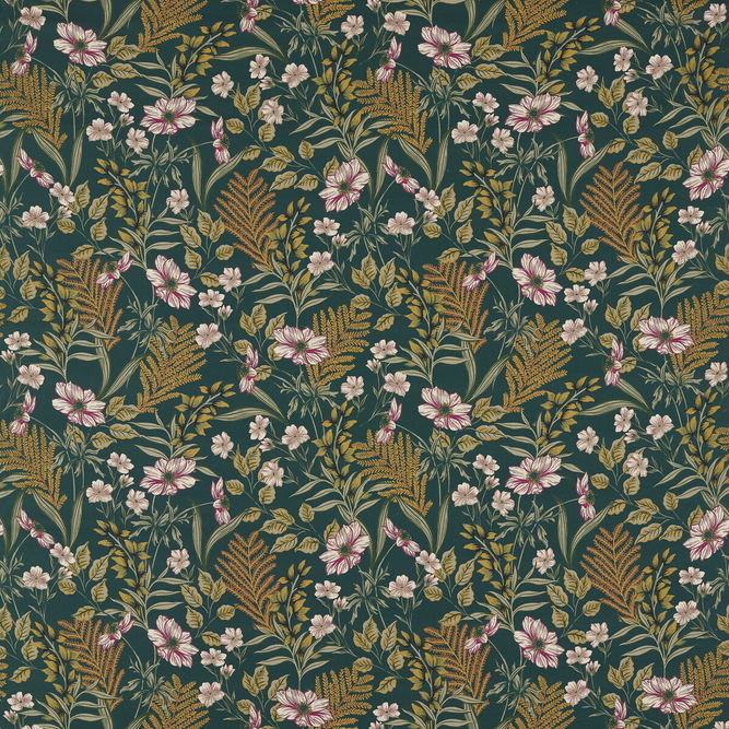 Clarke &amp; Clarke Hazelbury Linen Forest Fabric