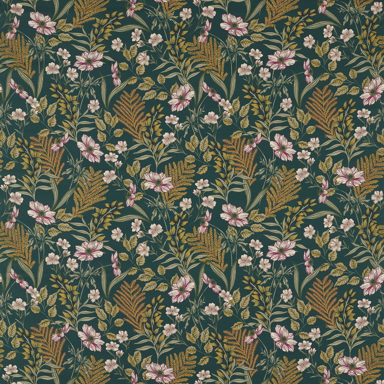 Clarke &amp; Clarke Hazelbury Linen Forest Fabric