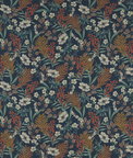 Clarke & Clarke Hazelbury Linen Midnight/Spice Fabric