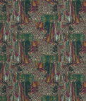 Clarke & Clarke Hillcrest Velvet Forest/Raspberry Fabric