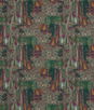 Clarke & Clarke Hillcrest Velvet Forest/Raspberry Fabric