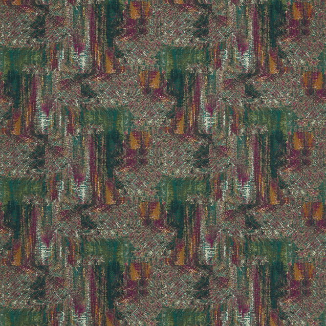 Clarke &amp; Clarke Hillcrest Velvet Forest/Raspberry Fabric