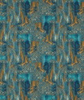 Clarke & Clarke Hillcrest Velvet Teal/Spice Fabric