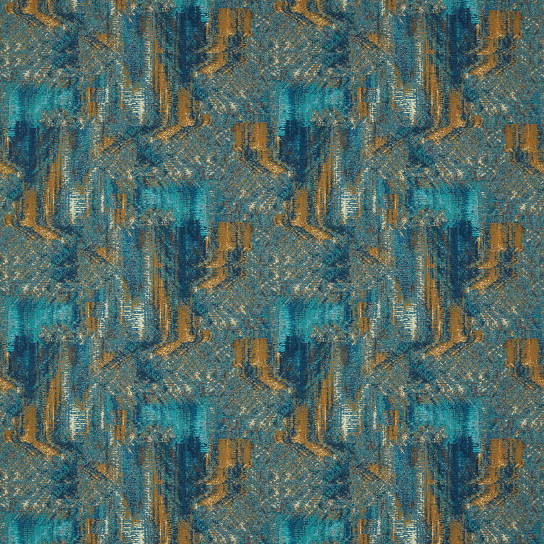 Clarke &amp; Clarke Hillcrest Velvet Teal/Spice Fabric