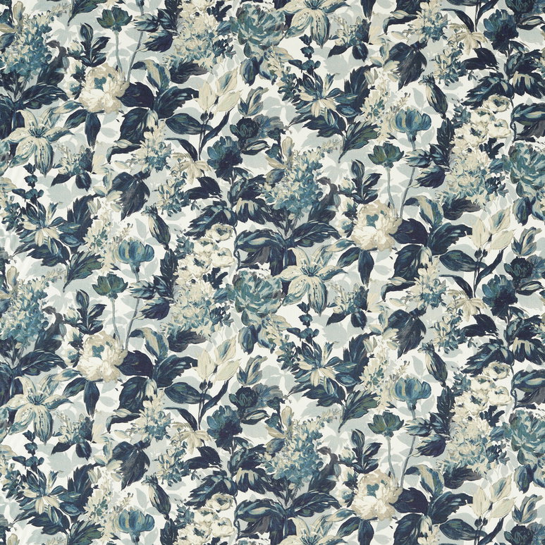 Clarke &amp; Clarke Lilum Denim Ivory Fabric