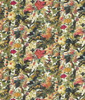 Clarke & Clarke Lilum Olive Raspberry Fabric