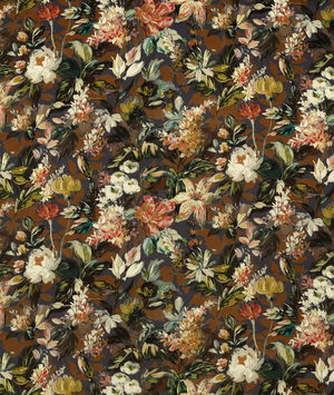 Clarke & Clarke Lilum Russet Noir Velvet Fabric
