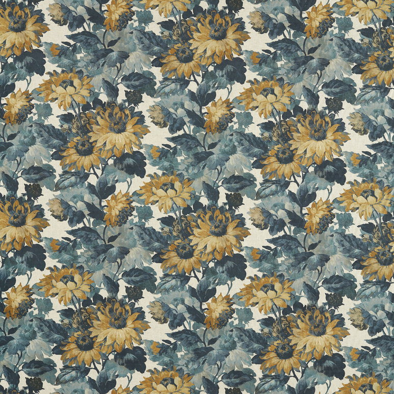 Clarke &amp; Clarke Sunforest Denim Linen Fabric