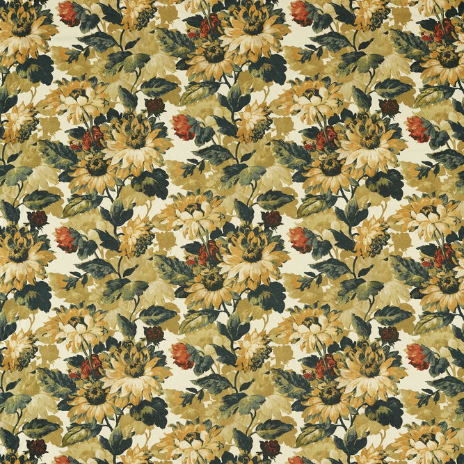 Clarke &amp; Clarke Sunforest Olive Russet Fabric