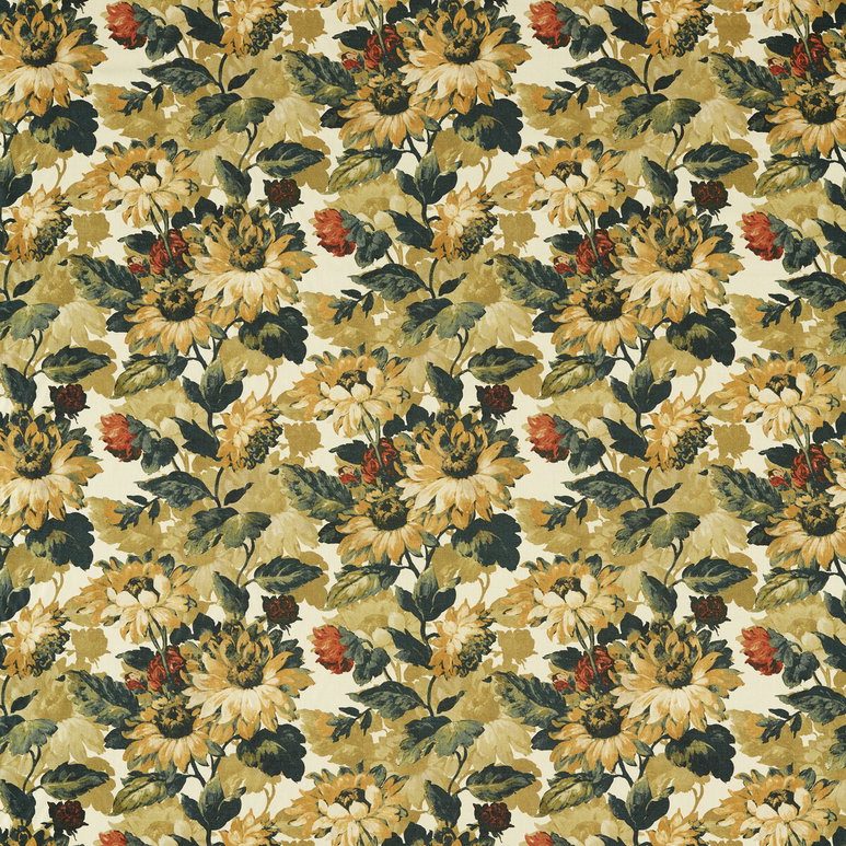 Clarke &amp; Clarke Sunforest Olive Russet Fabric