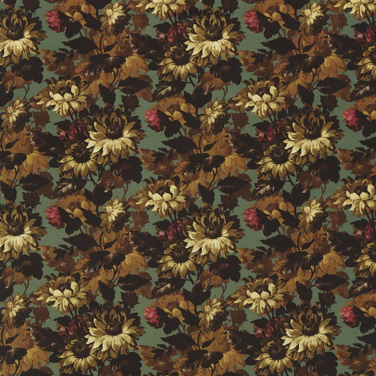 Clarke &amp; Clarke Sunforest Russet Velvet Fabric