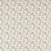 Clarke & Clarke Golden Lily Dove/Plum Fabric
