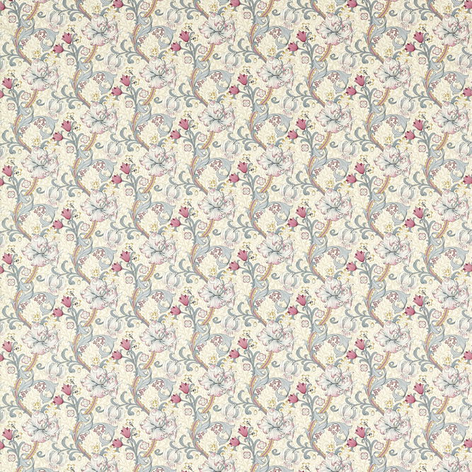 Clarke &amp; Clarke Golden Lily Dove/Plum Fabric