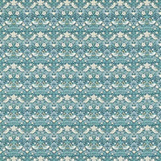 Clarke &amp; Clarke Strawberry Thief Teal Fabric