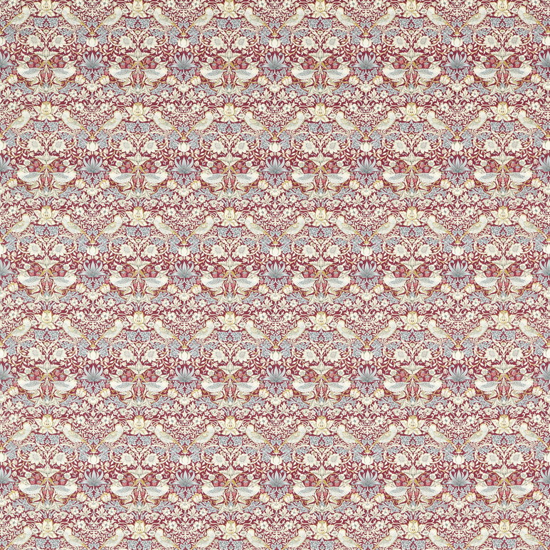 Clarke &amp; Clarke Strawberry Thief Plum Fabric