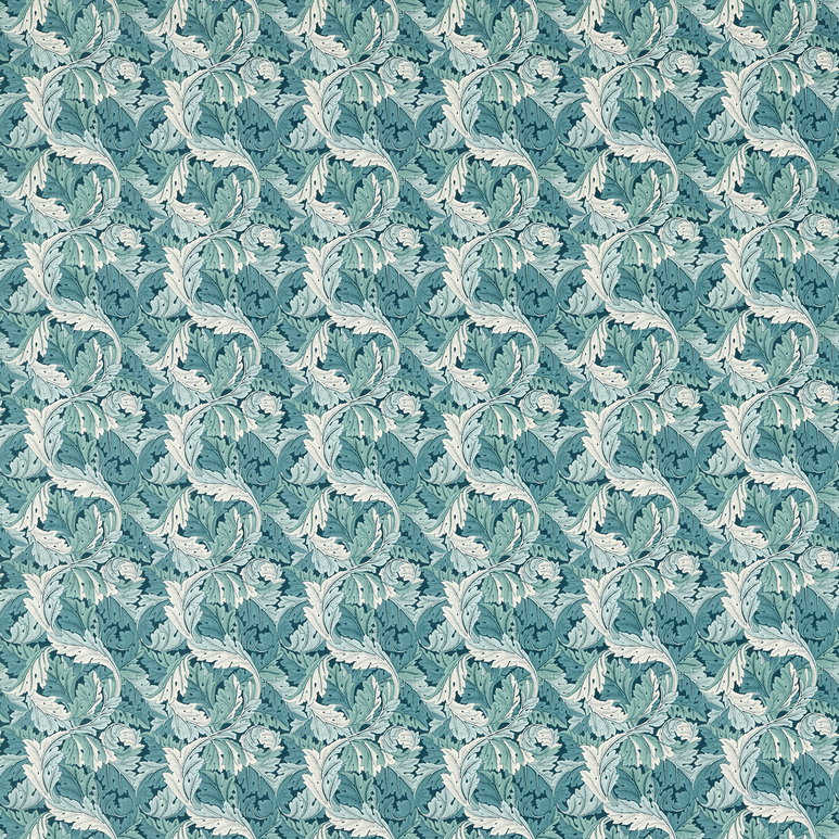 Clarke &amp; Clarke Acanthus Teal Fabric