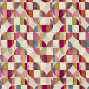 Clarke & Clarke Delaunay Magenta Peacock Fabric