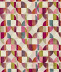 Clarke & Clarke Delaunay Magenta Peacock Fabric