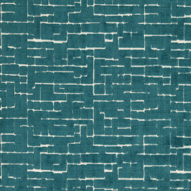 Clarke &amp; Clarke Kupka Peacock Fabric