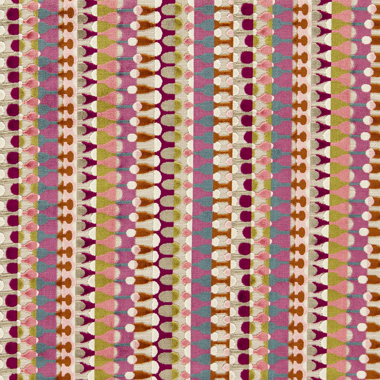 Clarke &amp; Clarke Orpheus Magenta Peacock Fabric