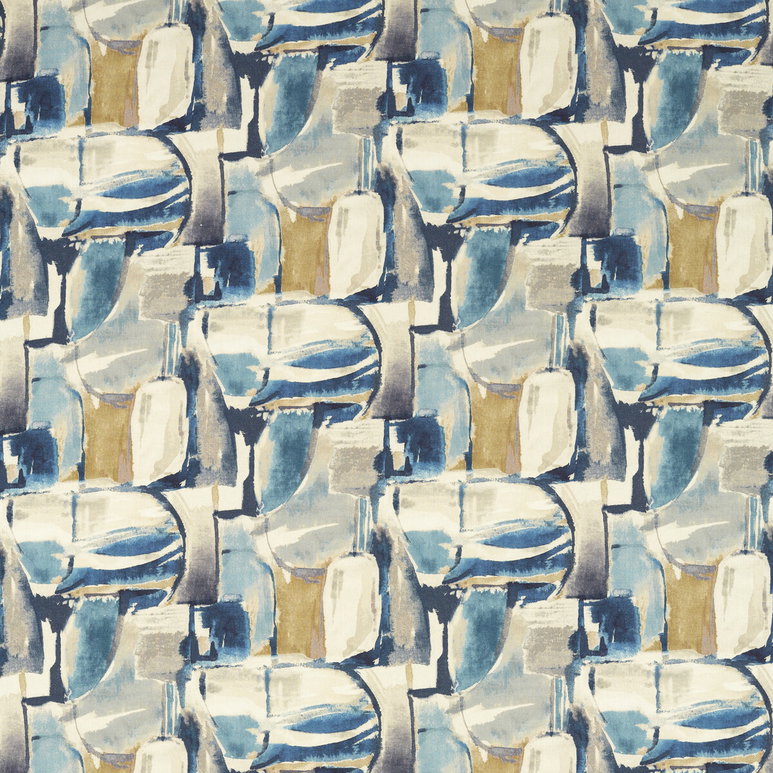 Clarke &amp; Clarke Figura Denim/Linen Fabric