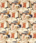 Clarke & Clarke Figura Midnight/Spice Fabric