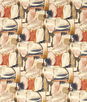 Clarke & Clarke Figura Midnight/Spice Fabric