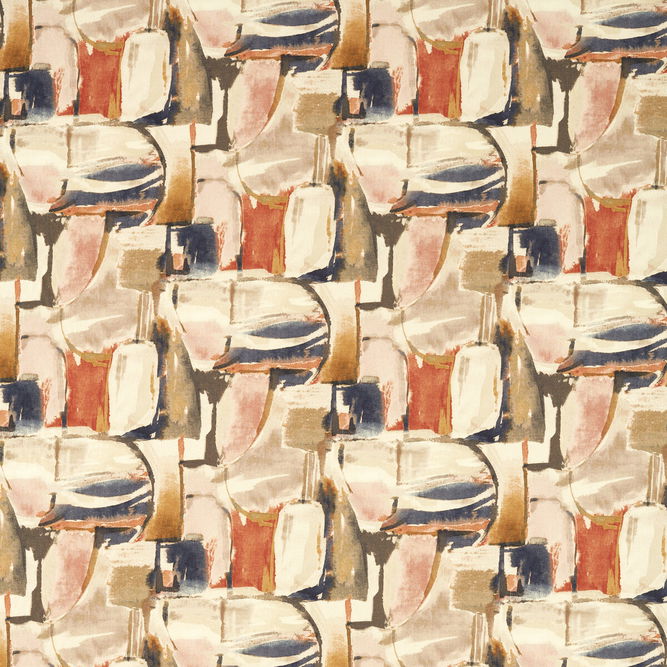 Clarke &amp; Clarke Figura Midnight/Spice Fabric
