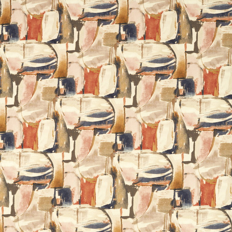 Clarke &amp; Clarke Figura Midnight/Spice Fabric