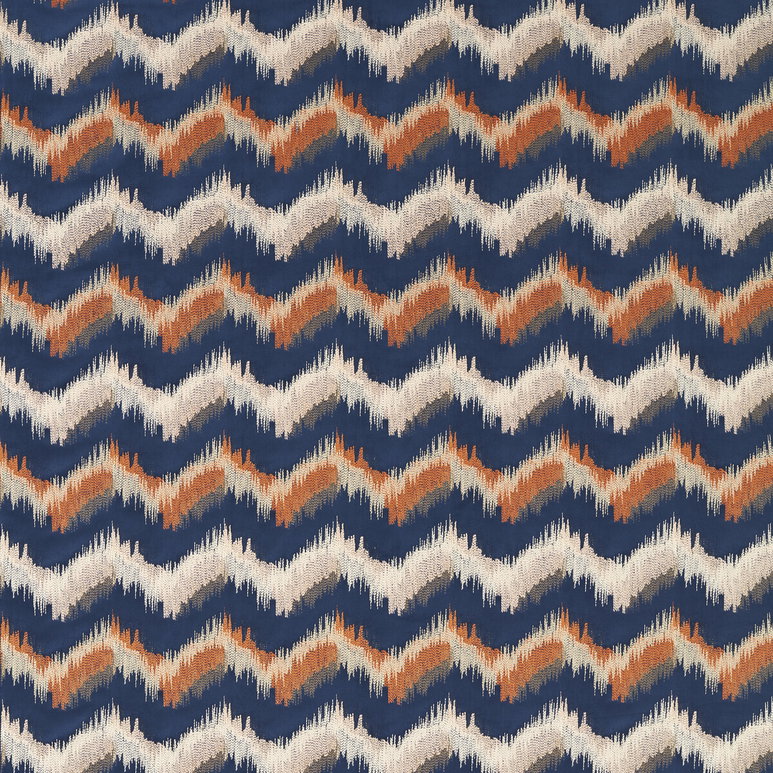 Clarke &amp; Clarke Sagoma Midnight/Spice Fabric