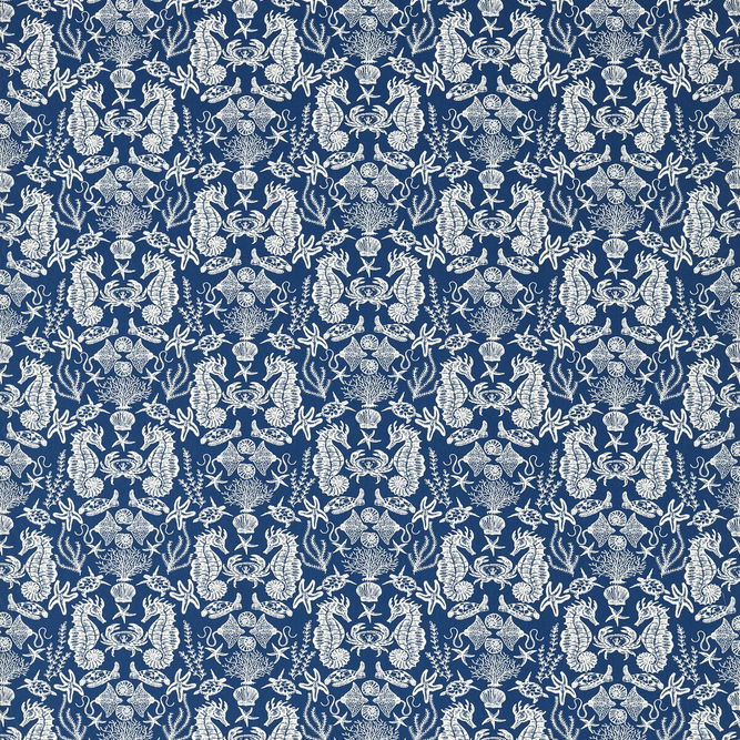 Clarke &amp; Clarke Aquarium Navy Fabric
