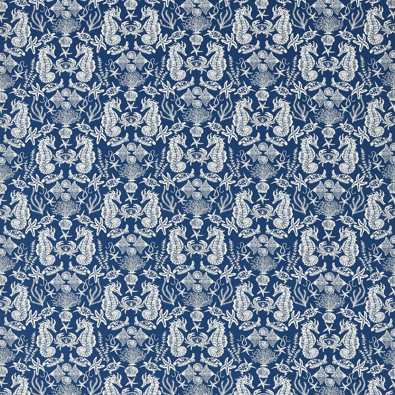 Clarke &amp; Clarke Aquarium Navy Fabric