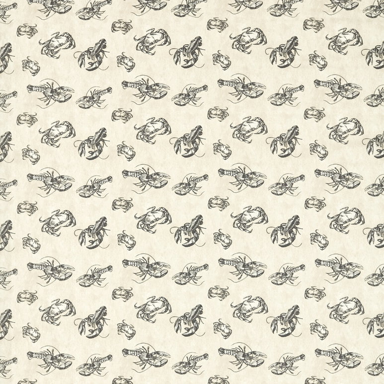 Clarke &amp; Clarke Shellfish Charcoal Fabric