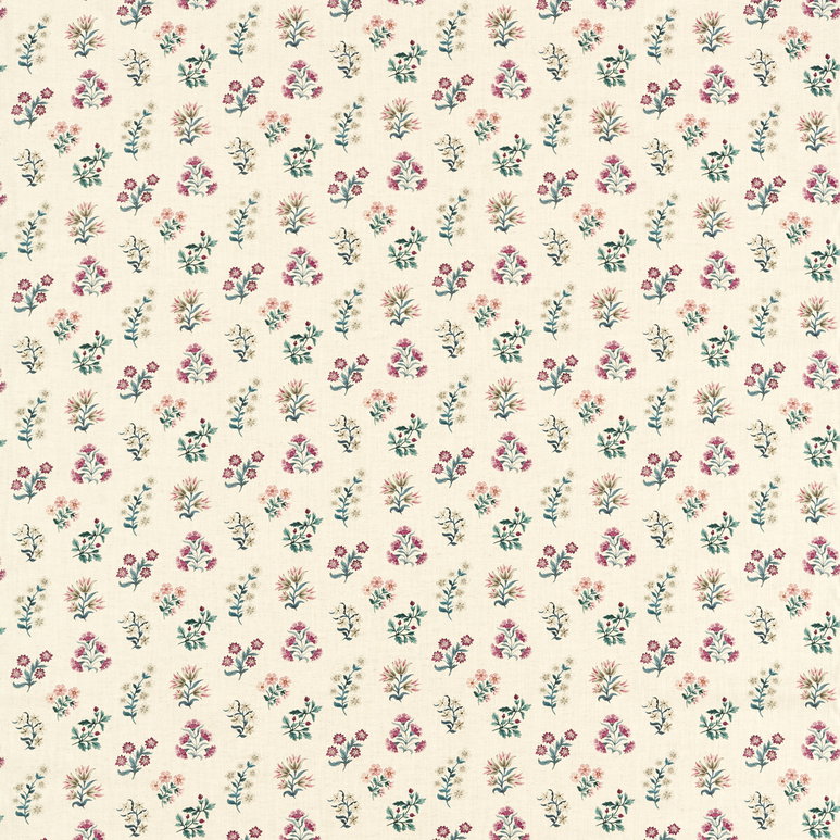 Clarke &amp; Clarke Leiden Teal Berry Fabric