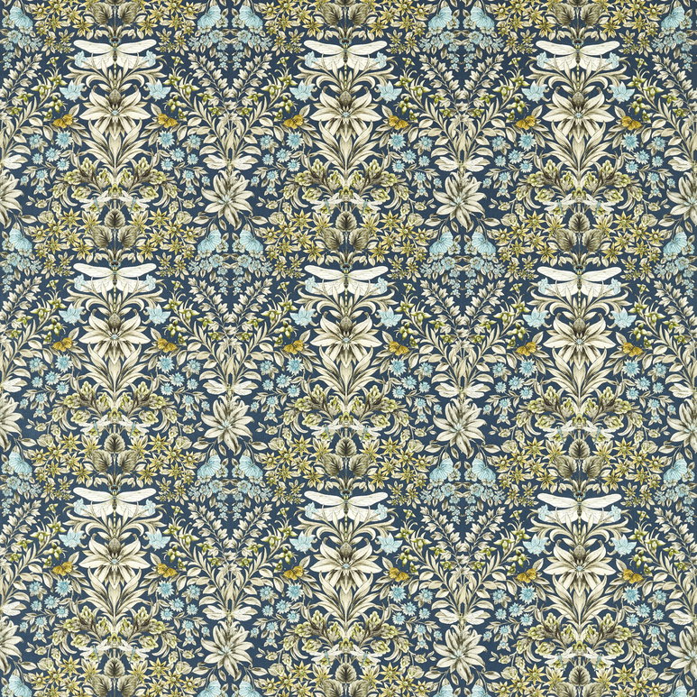 Clarke &amp; Clarke Mirabell Midnight Fabric