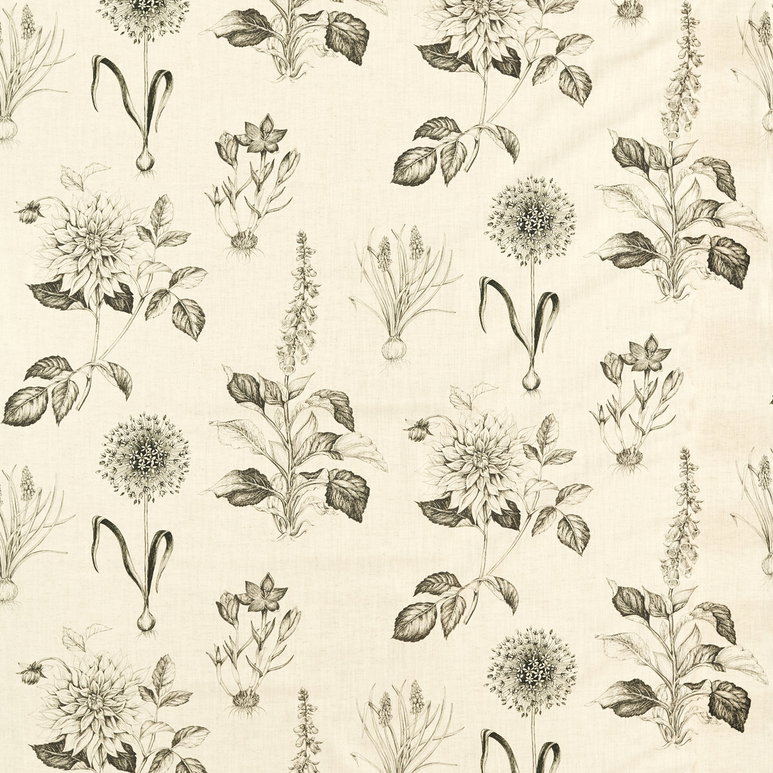 Clarke &amp; Clarke Roseraie Charcoal Fabric