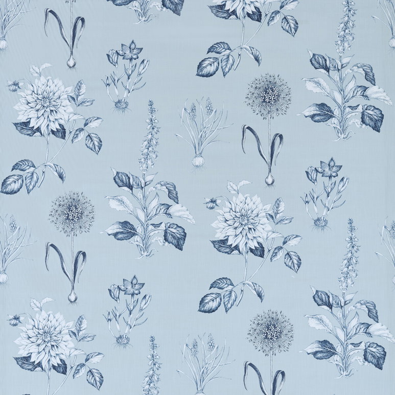 Clarke &amp; Clarke Roseraie Denim Fabric