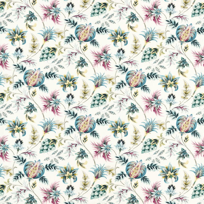 Clarke &amp; Clarke Sizergh Teal Berry Fabric