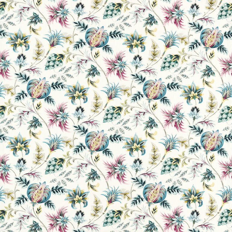 Clarke &amp; Clarke Sizergh Teal Berry Fabric