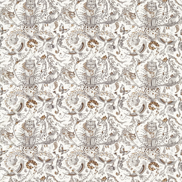 Clarke &amp; Clarke Bosque Dreams Bronze Fabric