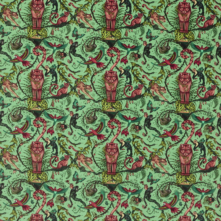 Clarke &amp; Clarke Bosque Dreams Velvet Aquamarine Fabric