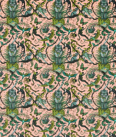 Clarke & Clarke Bosque Dreams Velvet Pink Fabric