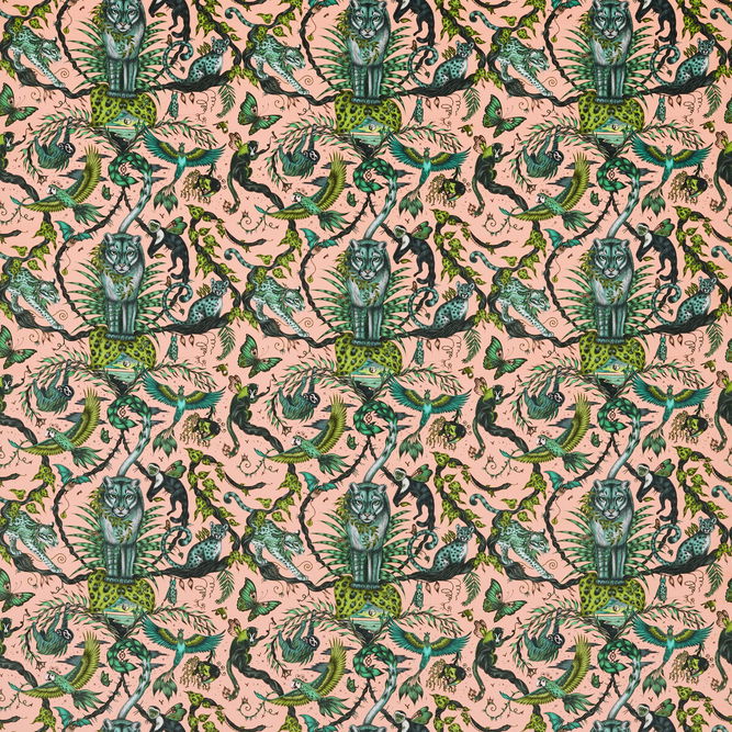 Clarke &amp; Clarke Bosque Dreams Velvet Pink Fabric