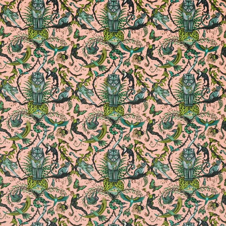 Clarke &amp; Clarke Bosque Dreams Velvet Pink Fabric