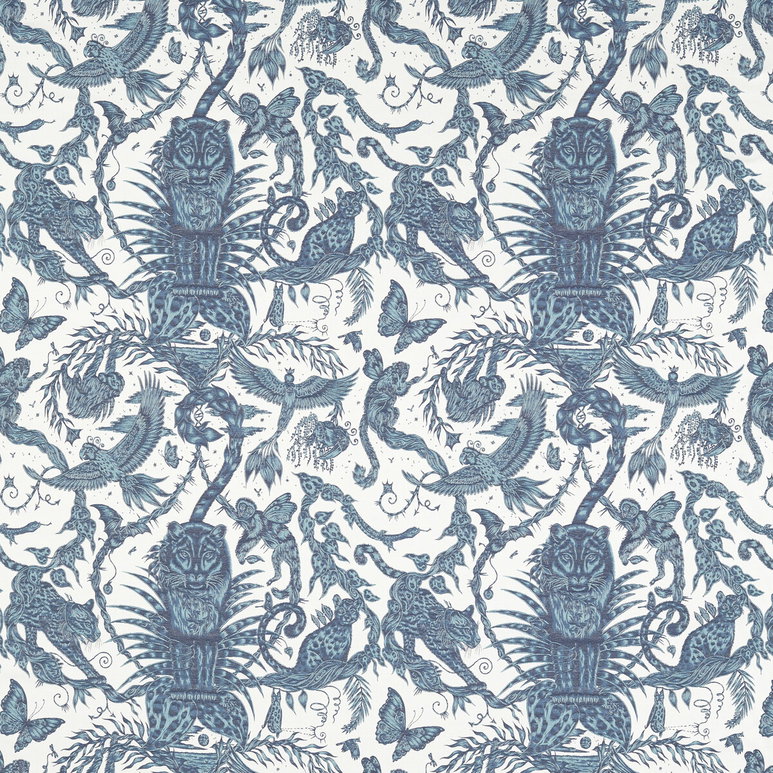 Clarke &amp; Clarke Bosque Dreams Jacquard Ink Fabric