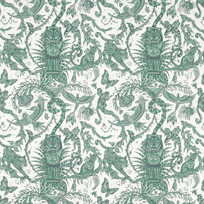Clarke &amp; Clarke Bosque Dreams Jacquard Seafoam Fabric